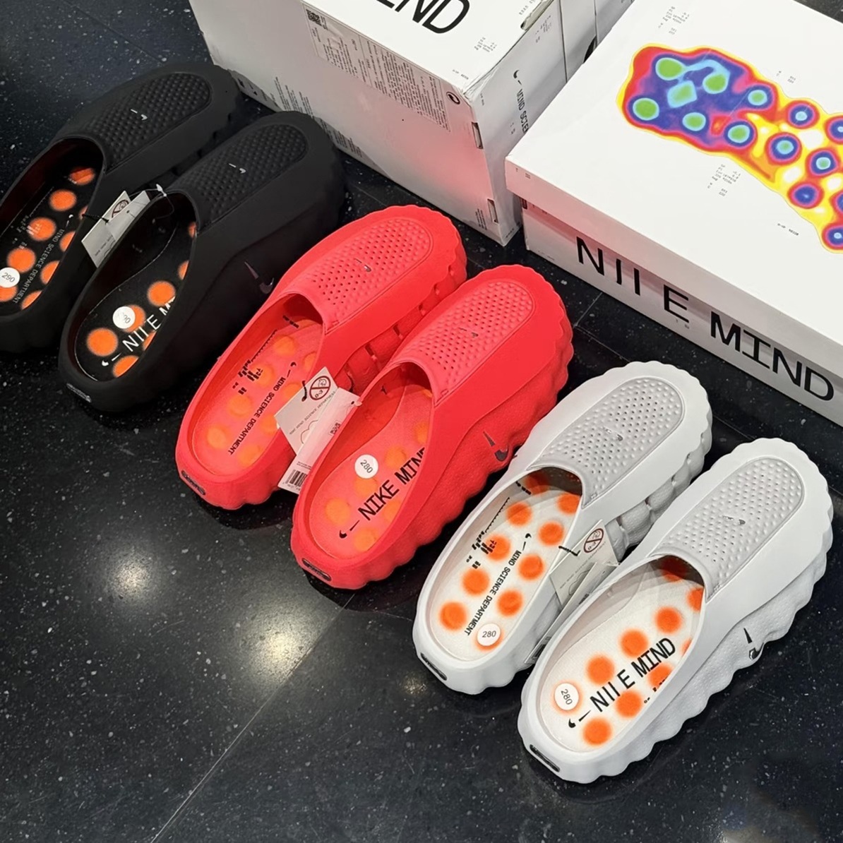 Desginer Slides Slippers nikemind 001 Slide Fashion Rubber Tech Comfort Slippers Running Bone White Red Black Light Smoke Grey Mens Womens Mind001 Summer Slippers