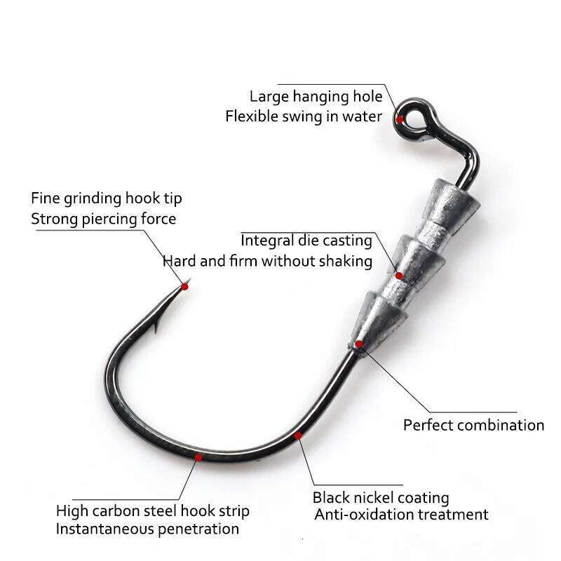 20/40PCS Hover strolling 0.6g 1g Head Hooks jigging High Carbon Steel Aberdeen Jig small fishing hook Bass Trout Z260228