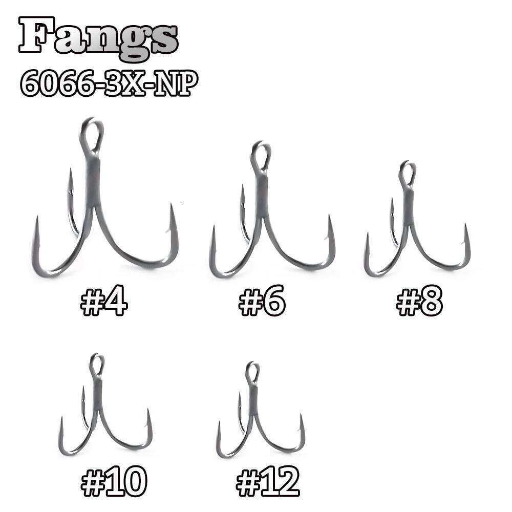 6066 3X Sea Fishing Treble Hook Anti-Rust Coating #12#4 Super Strong Sharp Triple Anchor Hooks For Seawater Lure Accessories Z260228