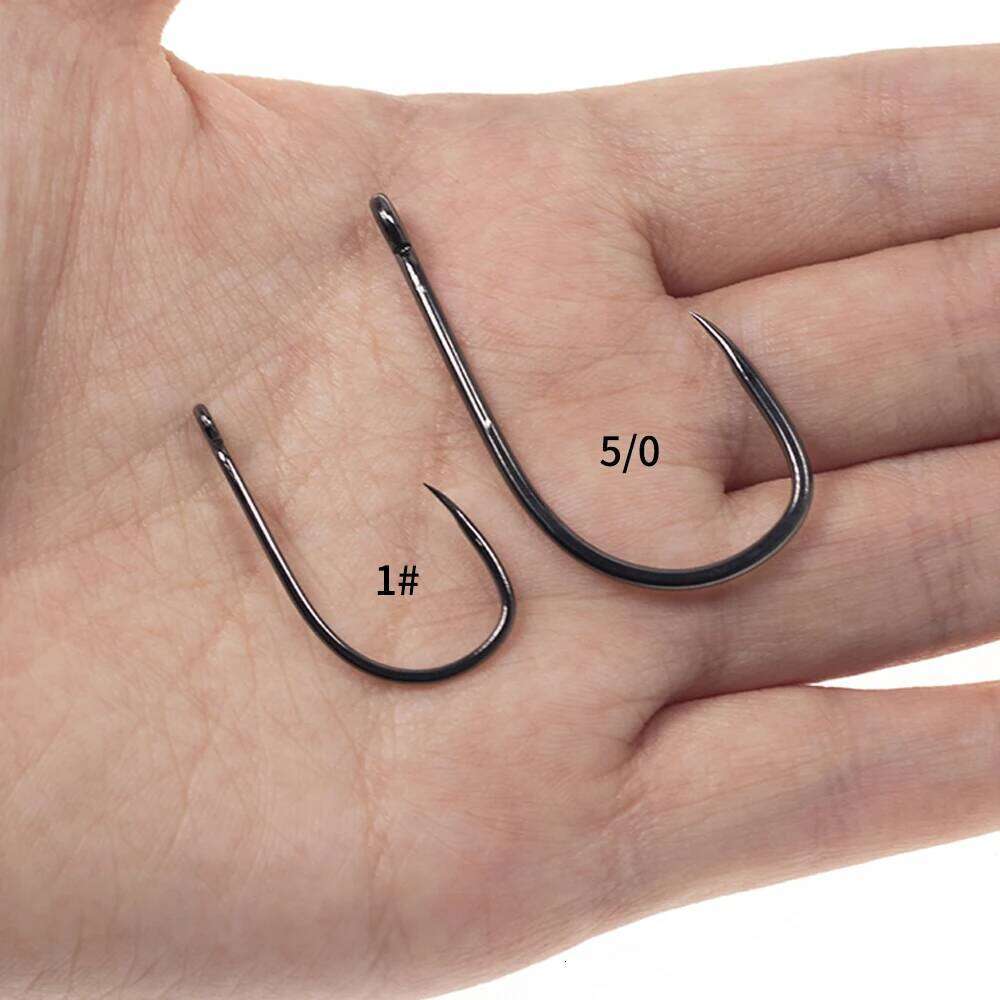 Elllv 20pcs 1# - 5/0 Barbless Saltwater Streamer Fly High Carbon Steel Black Nickel Non-barbed Big Game Fishing Hook Z260228