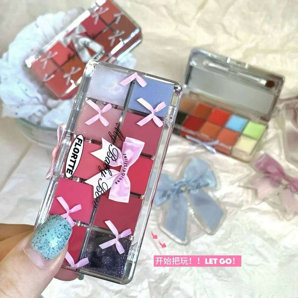 FLORTTE & My Baby Bow 10-color jell ylip gloss palette lipstick lip glaze H260302