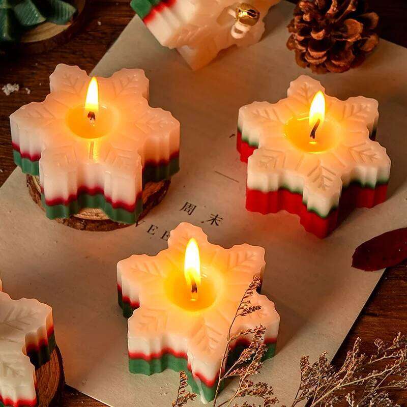 Christmas Day Gift, Snowflake Aromatherapy Atmosphere Candle, Winter Box, Creative Home Decoration, Holiday Gift W260303