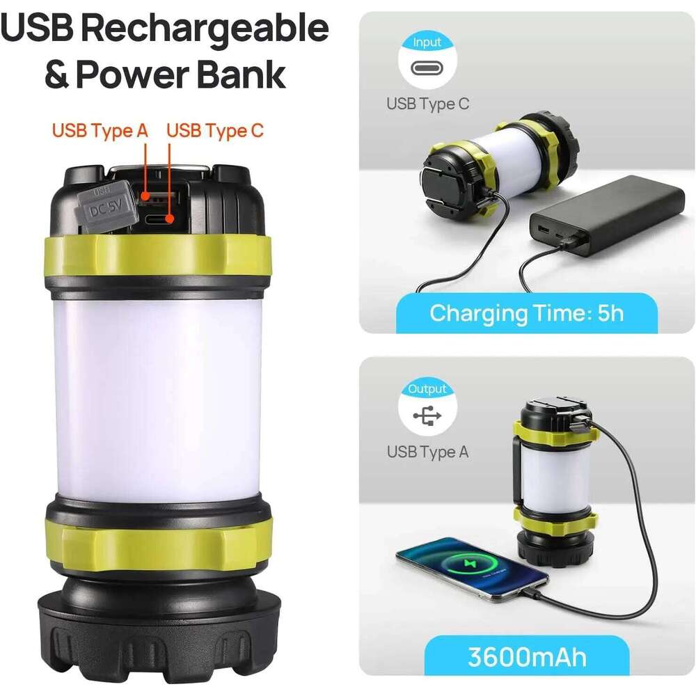 Charging Portable lantern 3600 Mah Battery Flashlight 6 modes light Torch Led Desk Lamp Outdoor Waterproof Camping Bar Light S260302