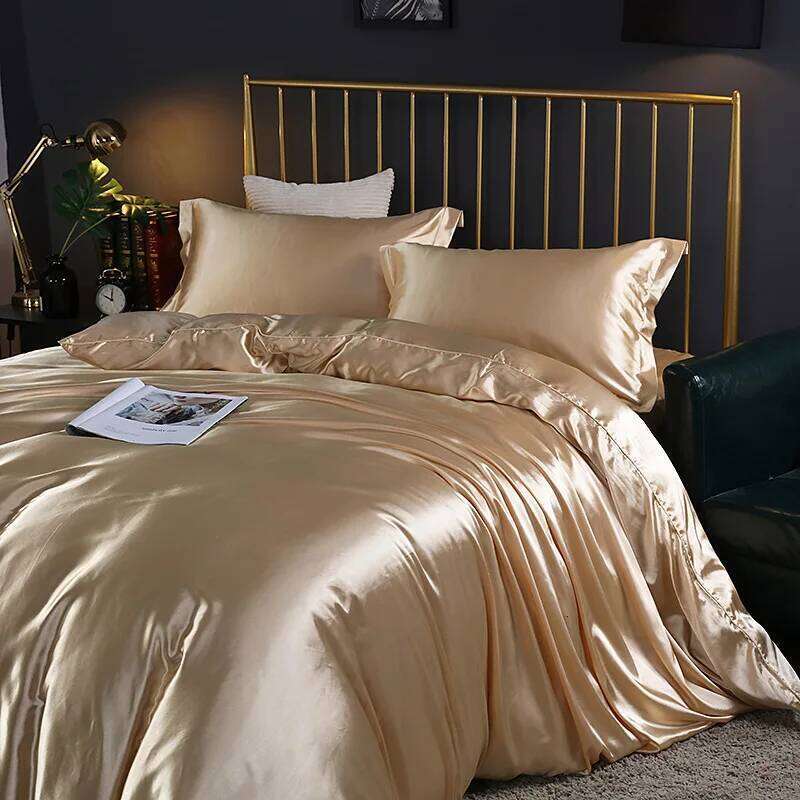 Luxury four-piece set double-sided mulberry silk satin quilt cover bedding dormitory selection 1.2M bed model W260302