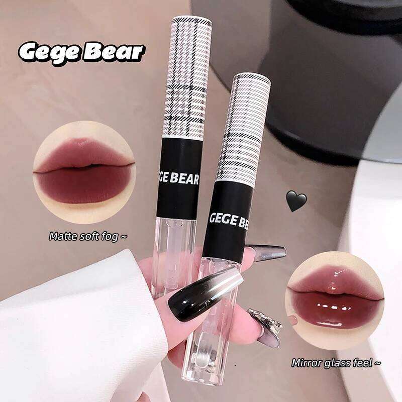 Gege bear double headed gloss matte powder mist raincoat lipstick overlay lip and cheek dual-use H260302