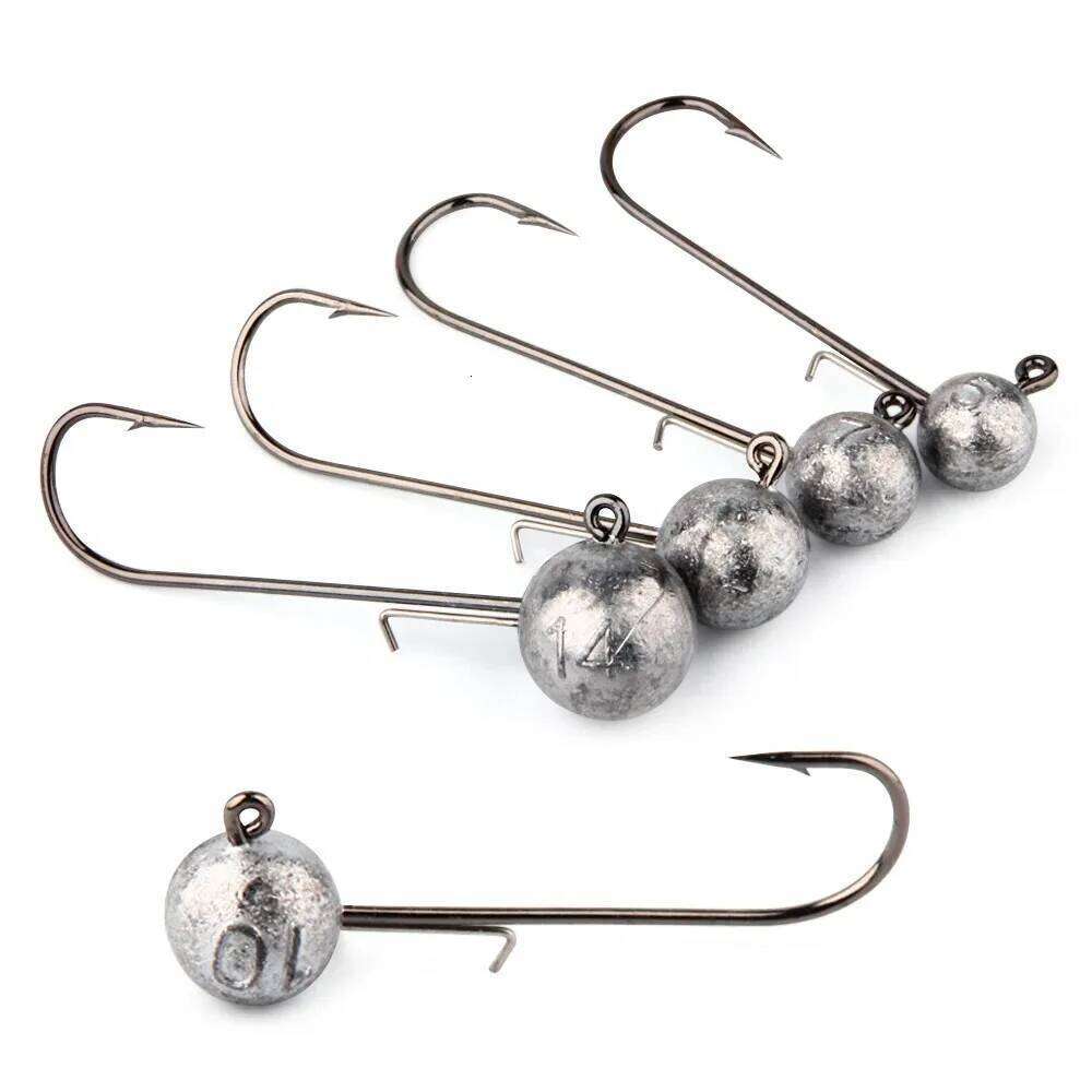 5g 7g 10g Jig Heads Fishing Hook Shank Round Ball High Carbon Steel Long For Soft Lure Worm Accessorie 4pcs Z260228