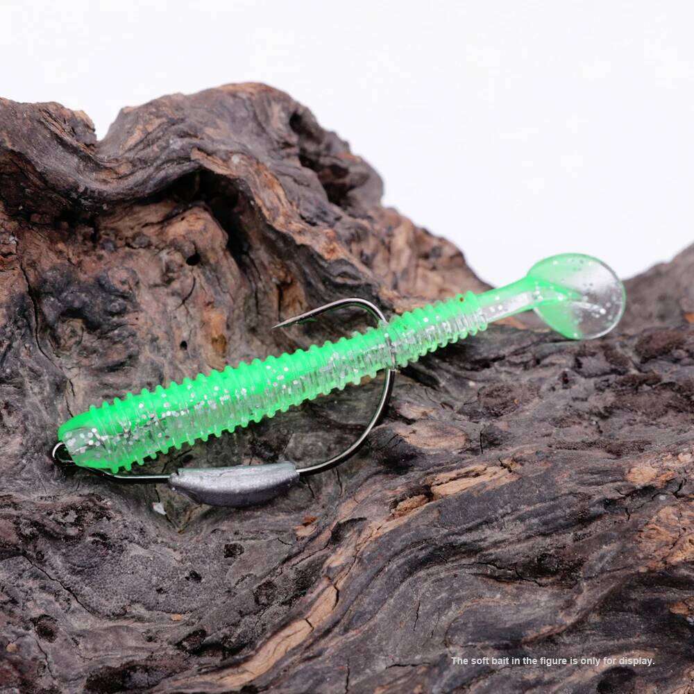 FTK 5Pcs Offset Hooks 2g-7g Weighted Crank Soft Baits Barbed Jig Worm Hook for Texas Rigs Fishing Tackle Z260228