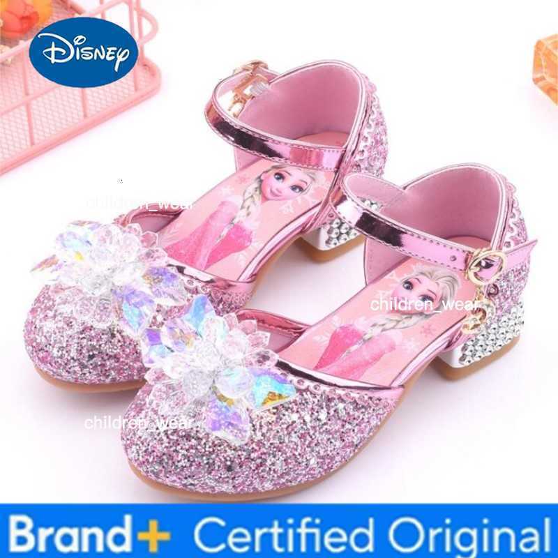 Disney Frozen Aisha Girls High Heel Shoes Princess Dance Shoes Baby Girls Fashion Crystal Shoes Elsa Sandals Party Fashion sandals H260303