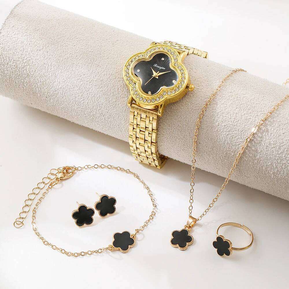 Popular Fashion Clover Diamond Accessories Set Women's Beimu Dial Quartz Watch XJ260303