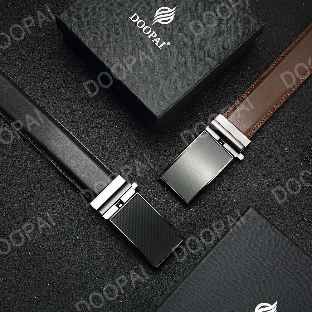 Mens Metal Automatic Leisure Ratchet Belts for Men Pants Fashion Genuine Leather Belt S260228