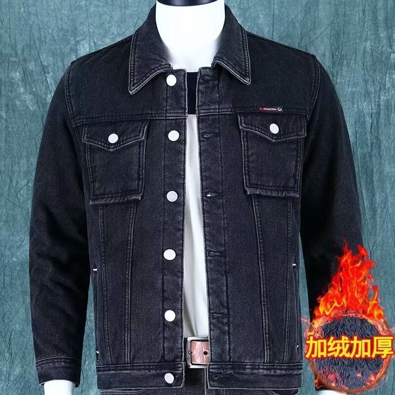 New Fleecelined Denim Jcket For Men Utumn Nd Winter Trendy Brnd Men's Clothing Multipocket Dirtresistnt Werresistnt Designer Jacket Work Jcket