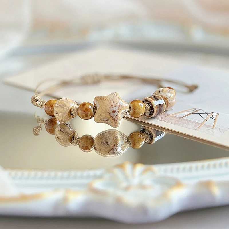 Boho Style Handmade Star Ceramic Bracelet For Women Girls Unique Ethnic Style Adjustable Bracelet Jewelry Accessories Gifts H260303
