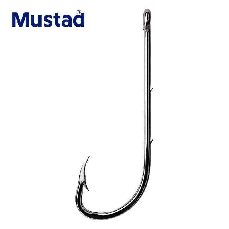 Mustad 92647 Long Handle Casting Fishing Double Backstab Worm Barbed Live Bait Hooks Pesca Fish Accessories Z260228
