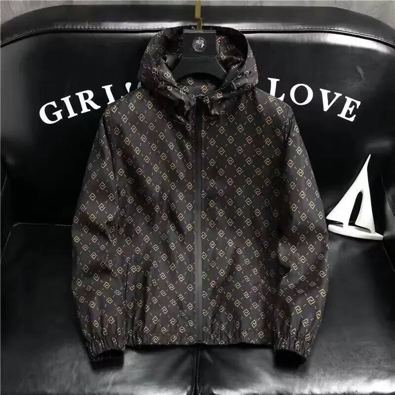 2024 Men's Anti-uv Sun Protection Clothes Plaid Ultra-thin Ice Silk Outdoor Hooded Thin Jacket Sunscreen Serum Coat