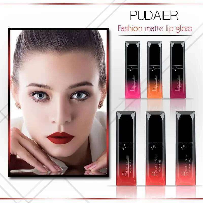 Pudaier 21Colors Nude Velvet LipGloss Waterproof Sexy Matte Liquid Lipstick Moisturizing Lip Gloss Lips Makeup Beauty Cosmetics H260302