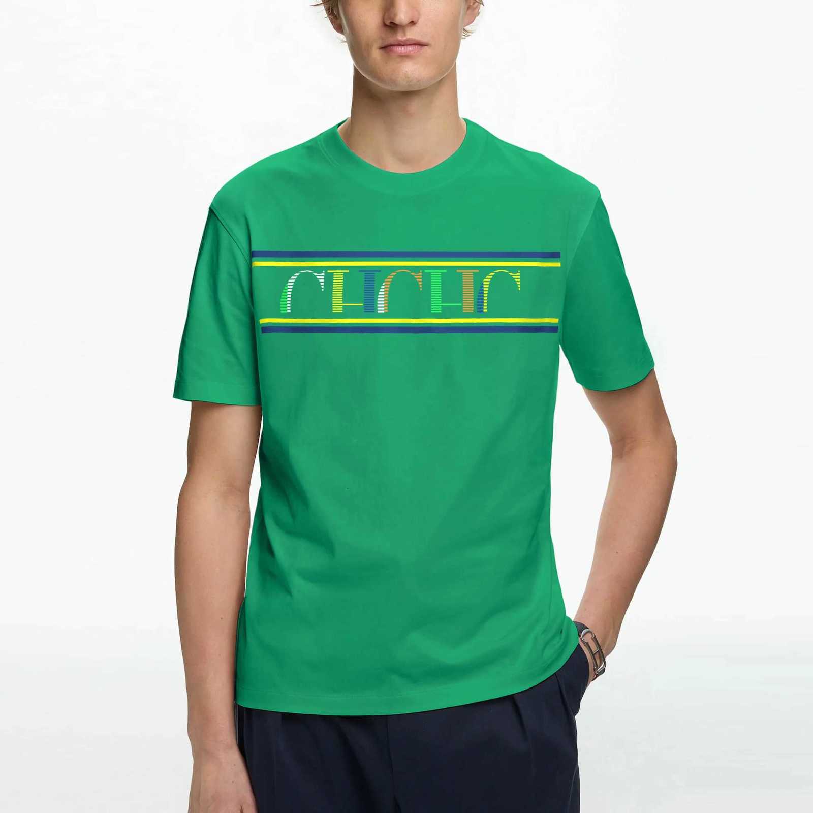 T-shirt Fashion Pure Cotton Round Neck Letter Design Unisex Commute Versatile Classic TopT260303