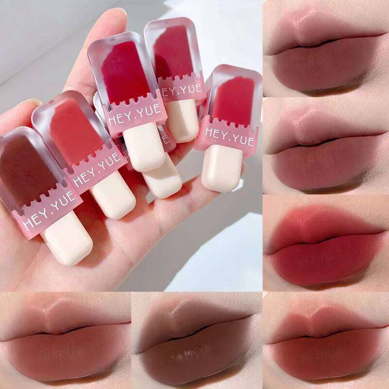 HEYYUE Ice Cream Glaze Velvet Matte Finish, Pudding Lip Clay, -Friendly Everyday Skin-Brightening Lipstick H260302