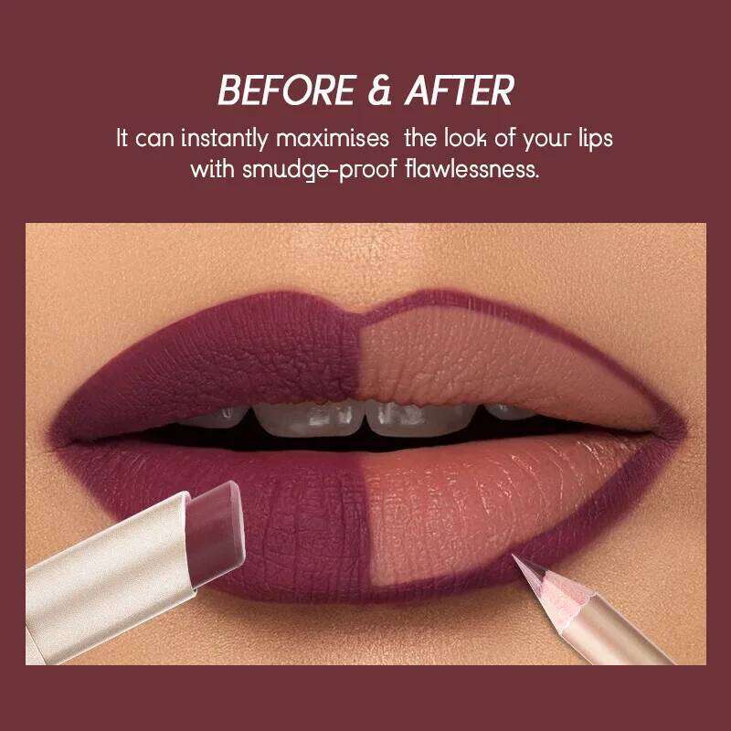 2 In 1 Lipstick Liner Set 24 Hours Water Resistant Lipsticks Matte Pencil Cosmetic Korean makeup Lip Gloss Tint Stain H260302