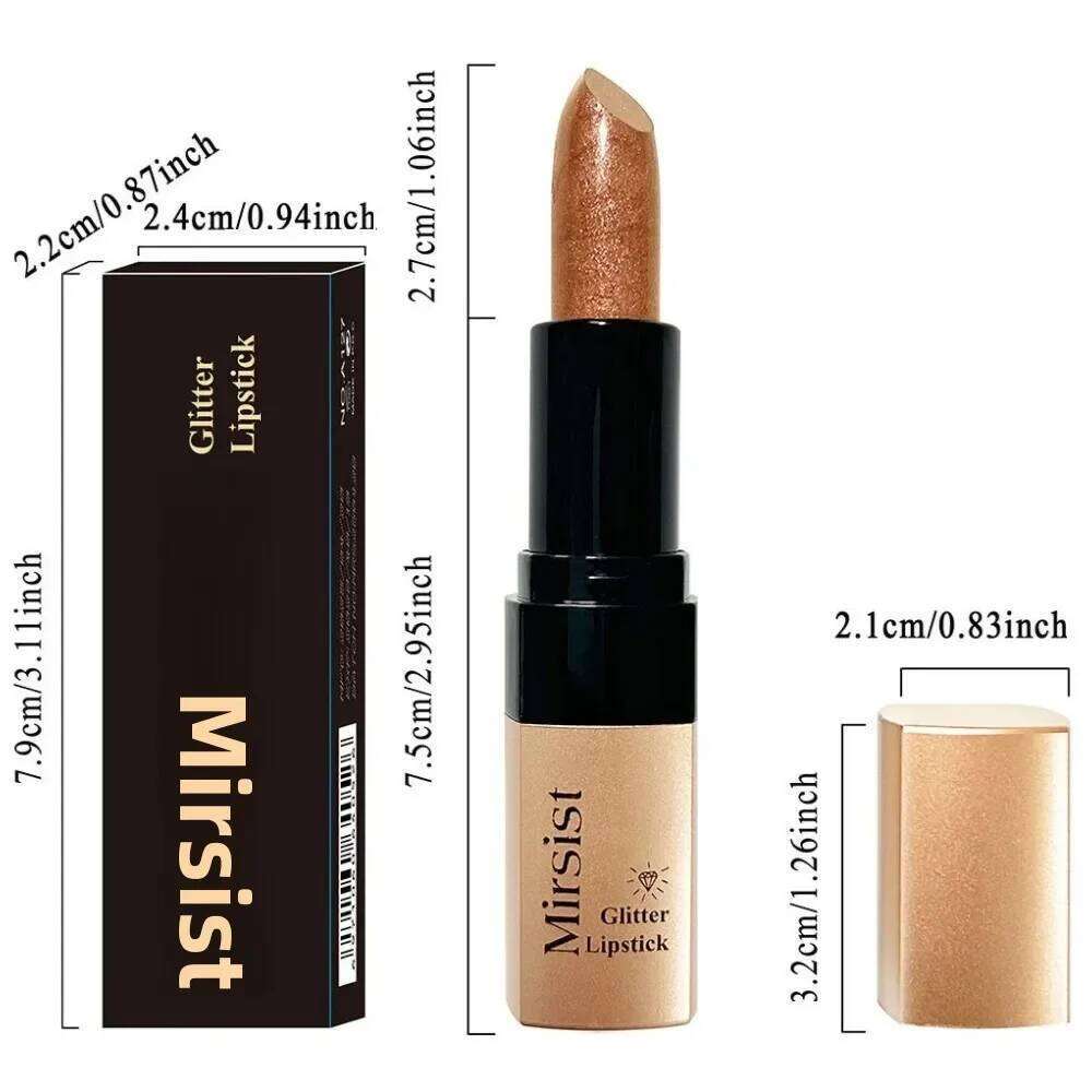 Diamond Gloss Pearlescent Glitter Metallic Shine 6 Color Plump Lipstick Waterproof Long Lasting Lip Makeup H260302