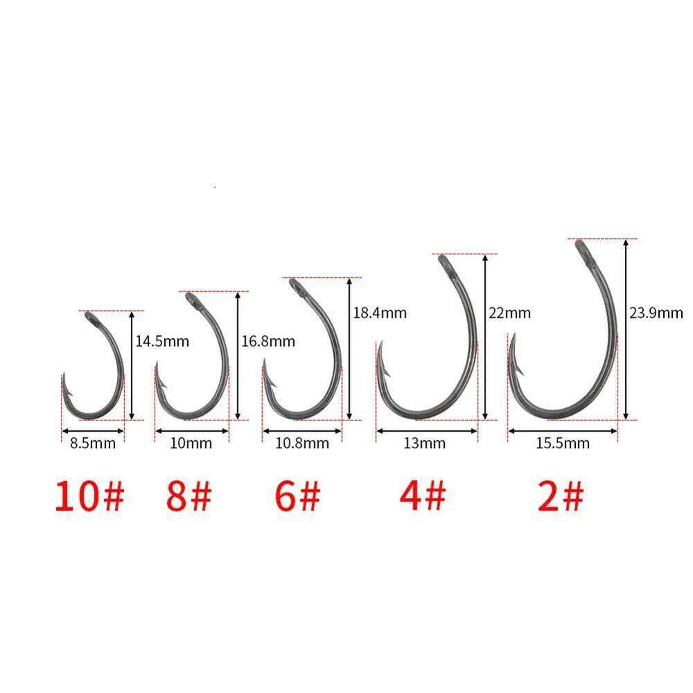 HIRISI 50PCS Fishing Barbed Hook Curve Shank Professional Series Carp Hooks Hair Rigs Portable Tackle Tools High Quality Part Z260228