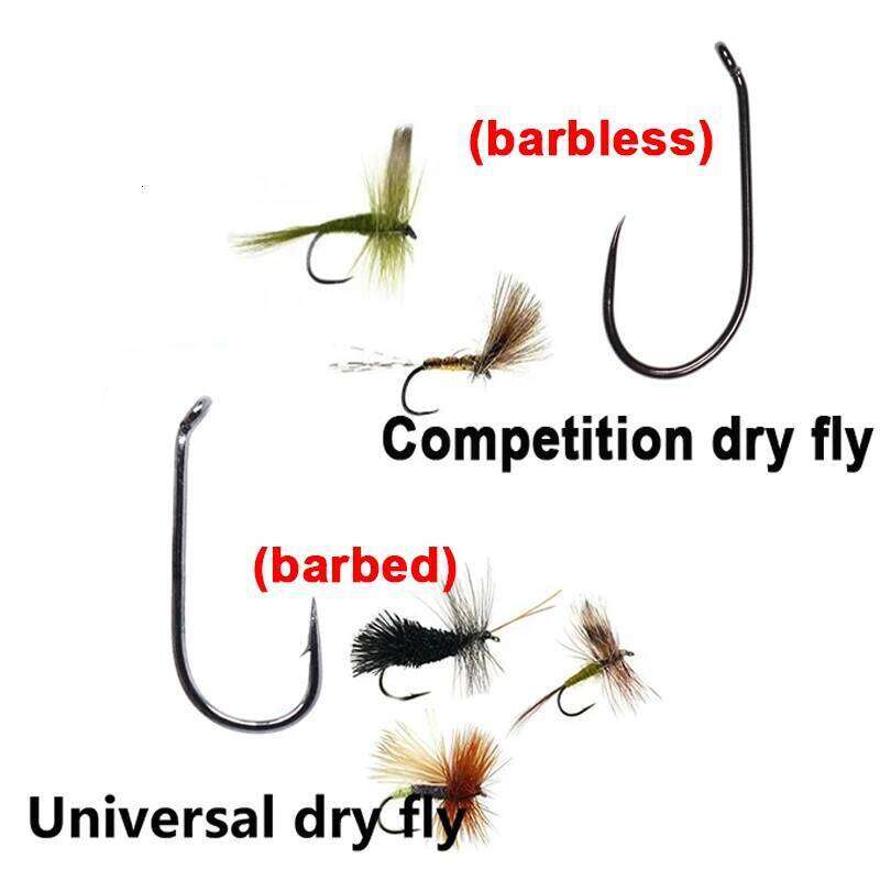 40pcs boxed professional dry fine wire high quality fishing for trout flies barbed/barbless fly tying hooks Z260228