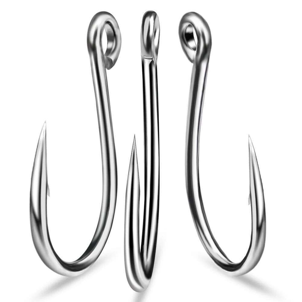 PROBEROS 20PCS Jigging Hook Carp Eye Worm Barbed Inline Hooks Saltwater High Carbon Steel Fishing Accessories Z260228