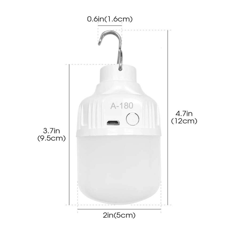 Camping Light Emergency Night Lighting Flashlight Outdoor Picnic Hanging Pendant Tent Lamp 500mAh USB Rechargeable LED Bulb S260302