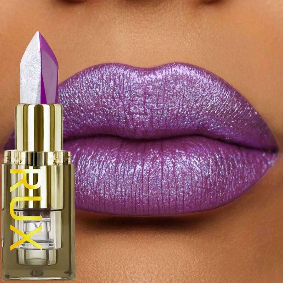 1PC Purple Glitter Two-tone Lipstick Red Rose Moisturizing Lipsticks Cosmetics Easy to use Tint Makeup Lip Beauty Long Lasti H260302