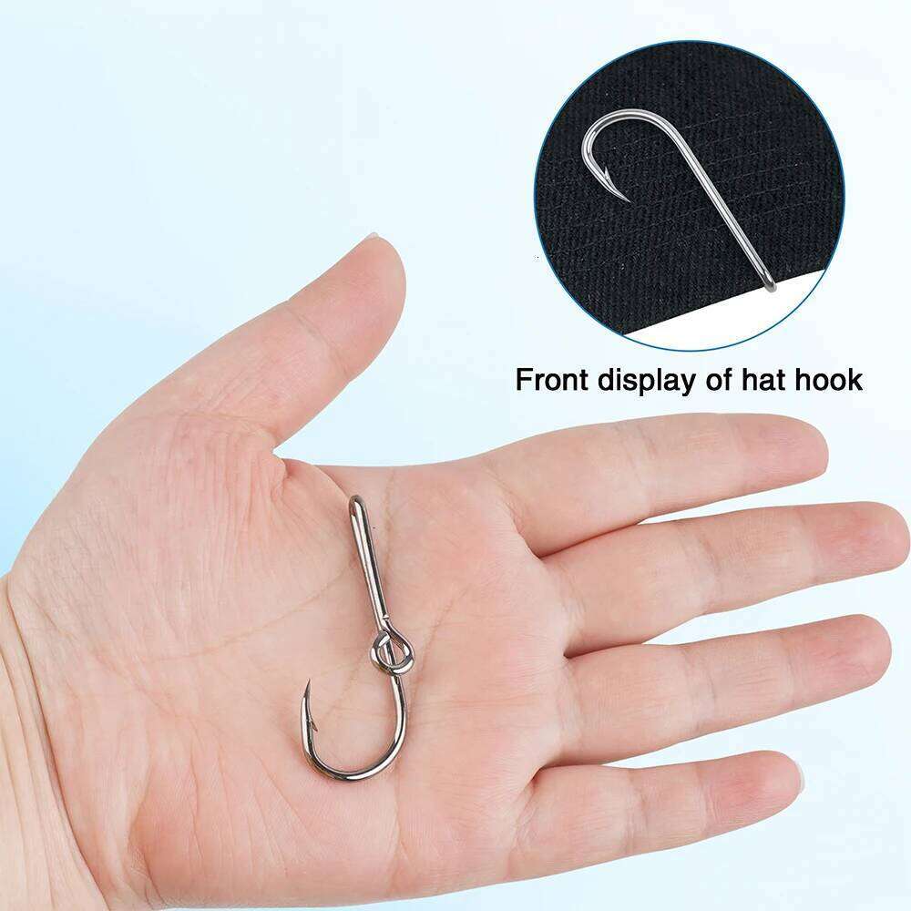 8Pcs Hooks Pins Fishing Gold/Black High Carbon Steel Fish Hook Clip for Hat Tie Clips Z260228