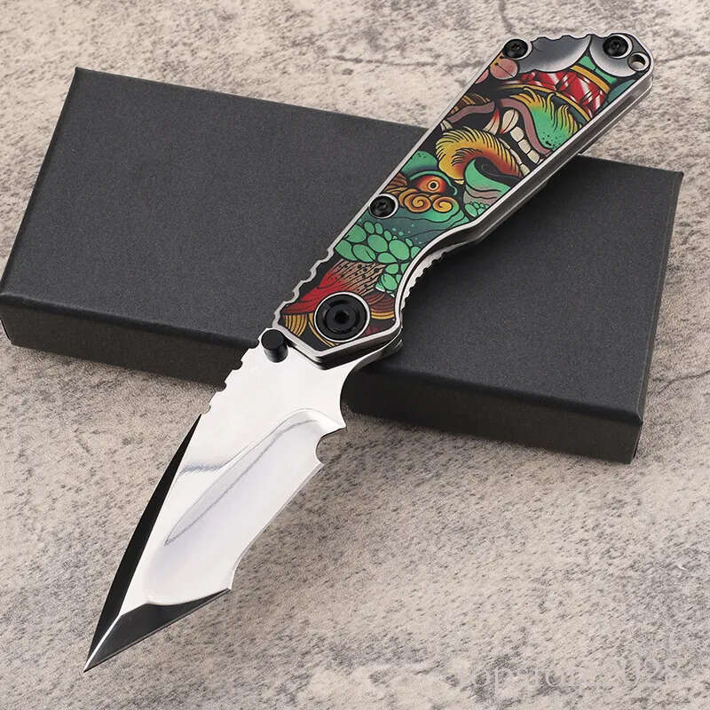 High Quality A2621 Folding Knife D2 Black Stone Wash/Mirror Polish Blade CNC Titanium Alloy Handle Outdoor Camping Hiking EDC Pocket Knives