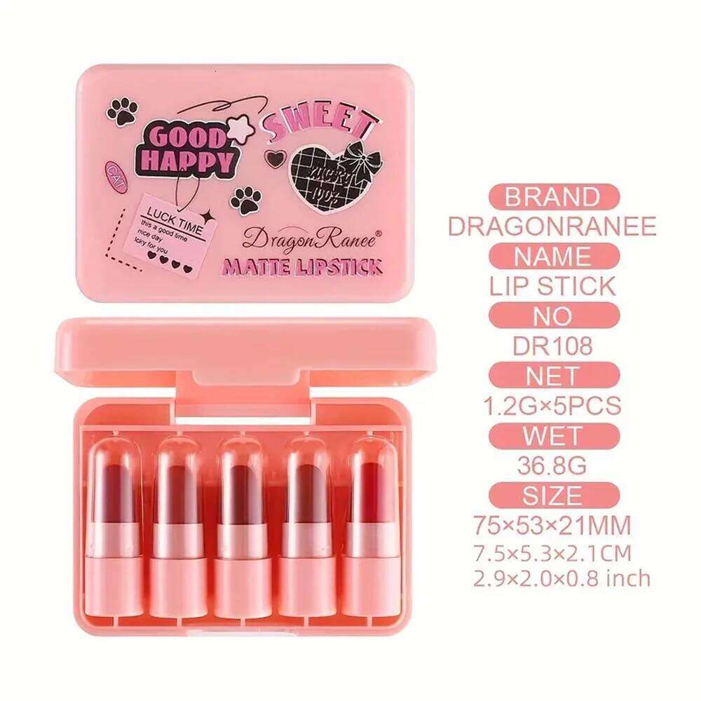 Five Set, Long-Lasting Makeup Effect, Whitening Complexion, Autumn and Winter Velvet Matte Non-Fading Non-Stick Lipstick Set H260302