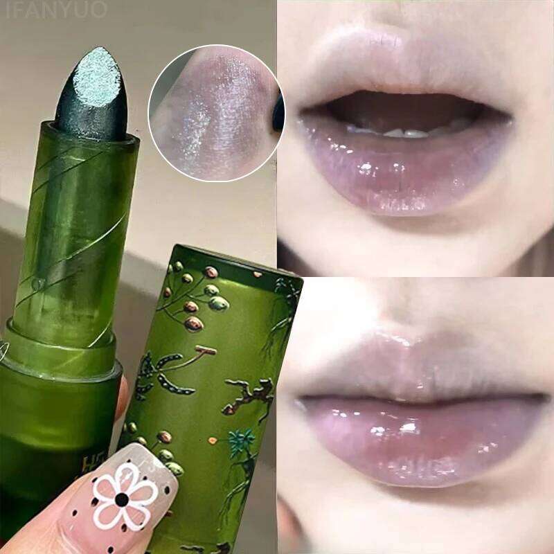 Black Green Shimmer Lipstick Transparent Mirror Water Glaze Plumping Waterproof Non-sticky Cup Nude Clear Lip Tint Makeup H260302
