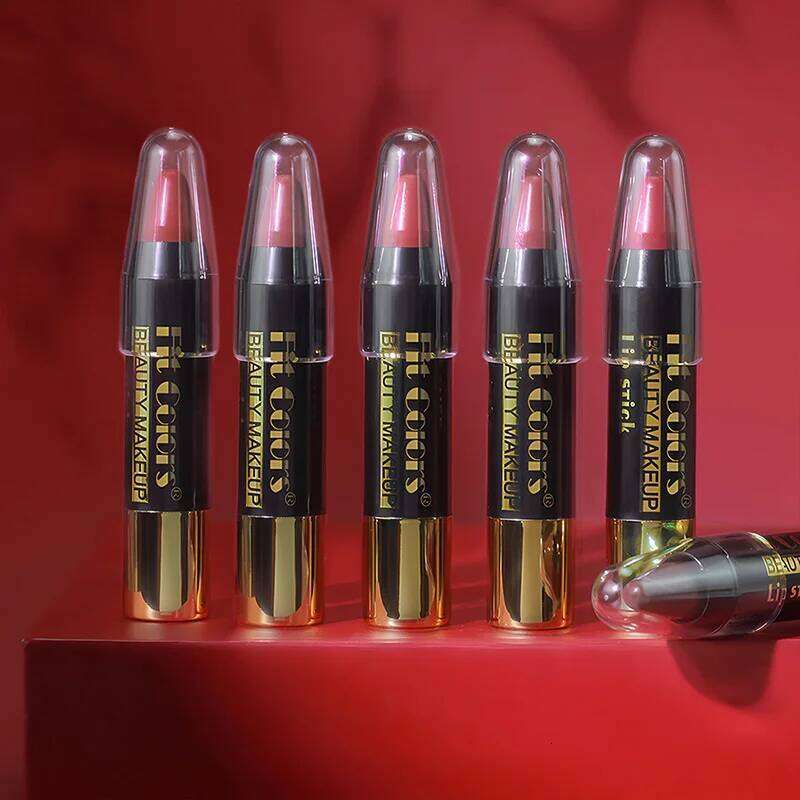 Fit Colors 6-Color Nourishing Lip Crayons - Velvet Finish, Hydrating, Non-Transfer, and Waterproof Lipsticks H260302