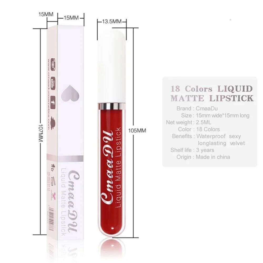 Women's Sexy Long-Lasting Velvet Matte Lip Gloss - Waterproof Nonstick Red Liquid Lipstick for Beauty Makeup H260302