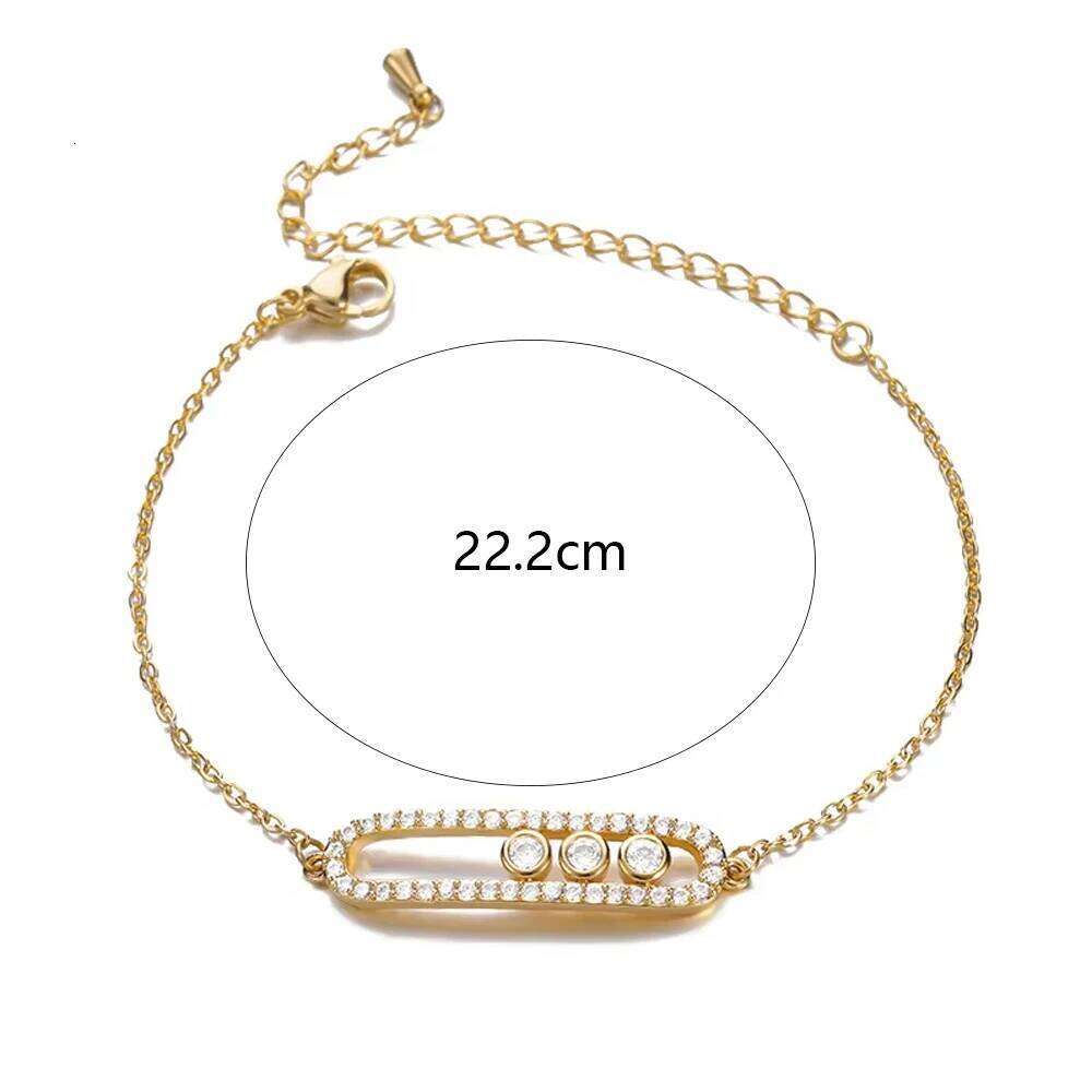 G&D Arab Design 3 Dot Beads Bar Charm Bracelet&Bangle Pave AAA Zircon Stainless Steel Bracelet for Women Luxury Jewelry C260303