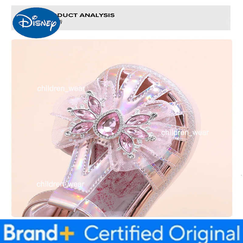 Disney Girls Shoes 2024 New Summer Little Girls Summer Performance Rhinestone Sandals Childrens Closed Toe Princess Shoes H2603031