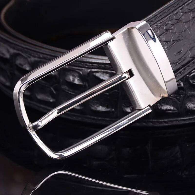 Authentic Crocodile Skin Men Waist Strap For Man Stainless Steel Needle Buckle Genuine Real Alligator Leather Male Belts S260228