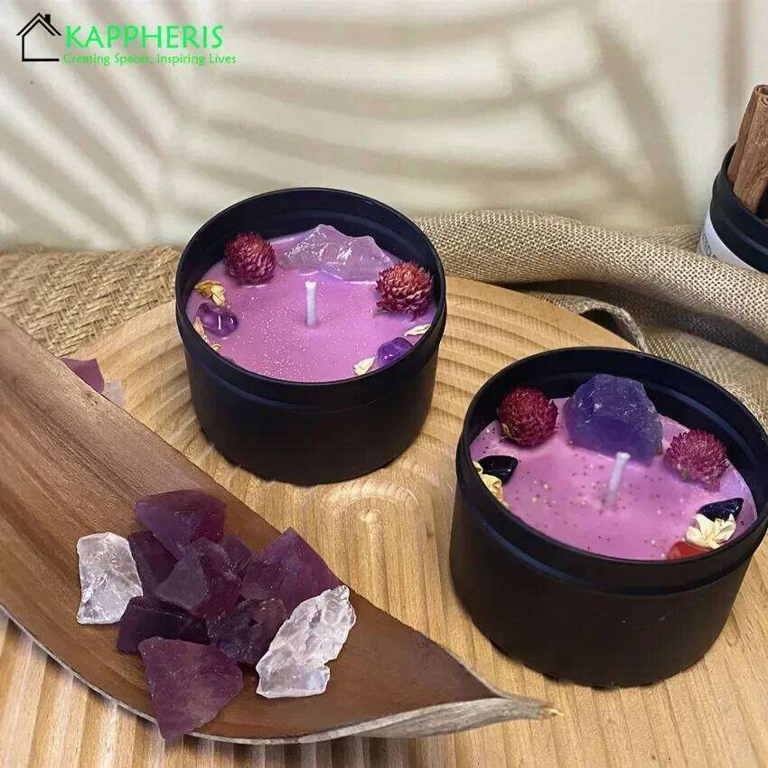 8OZ Candle Wholesale Tin Vanilla Scented in Jars Real Herb Glass Candles Home Decor Pink Lily W260303