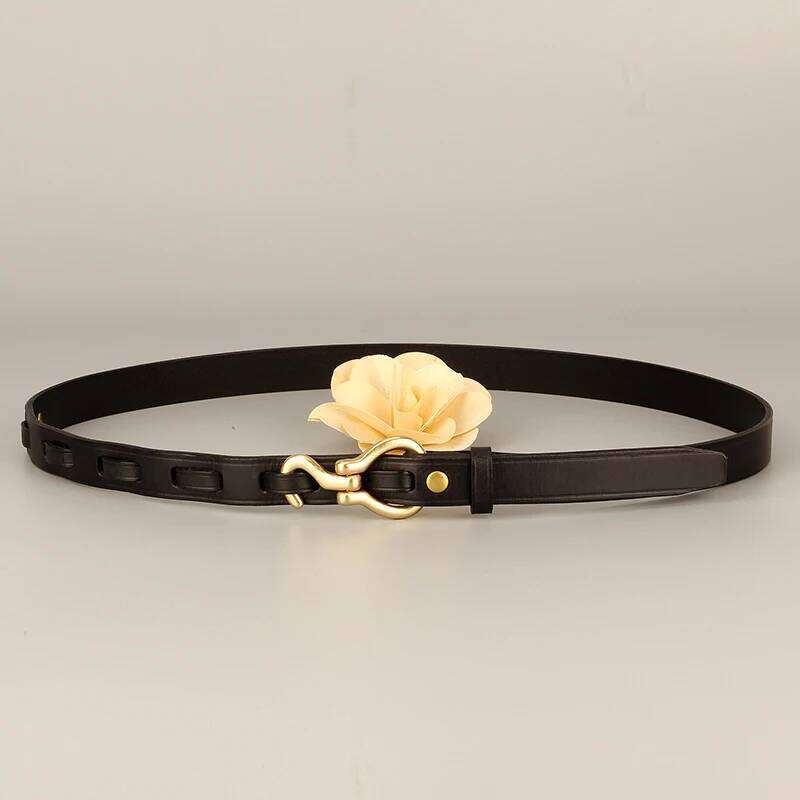 2cm Top Quality Thin Cowskin Real Genuine Leather Belts for Women Luxury Female Decorative Simple Waist Belt For Jeans S260228