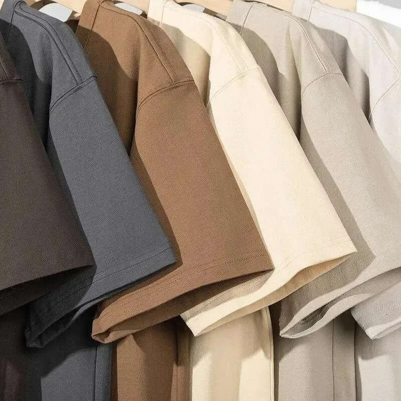 Black Tees Free Shipping Men's Cotton T-Shirts 450G High-Quality Solid Color Summer Tees Unisex Blank Shirts for Men Men's Clothing Outdoor 