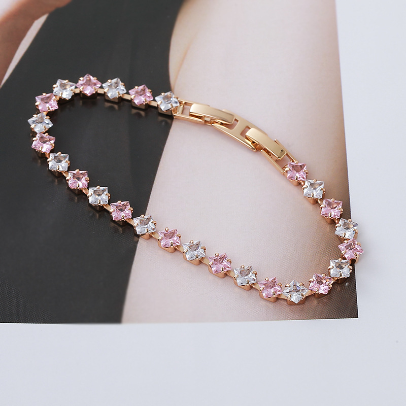 High-quality colorful zircon luxury bracelet, Korean-style fashion, simple elegant women's jewelry, versatile and sophisticated bracelet - view 7