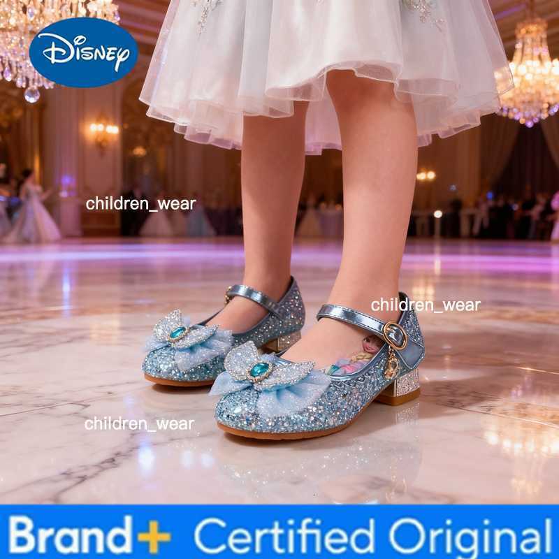Disney Girls Princess Sandals Childrens Shoes Frozen Elsa Childrens Shoes Girls Fashion Baby Pink Blue High Heel Shoes Size H260303