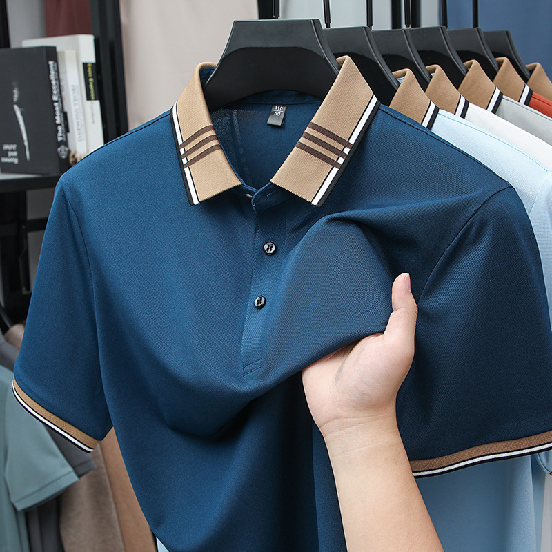 2026 Luxury Brand Designer Clothing Summer New Men's Short Sleeve Polo Shirt For Young And Middle-Aged, Casual Business Turn-Down Collar Solid Co