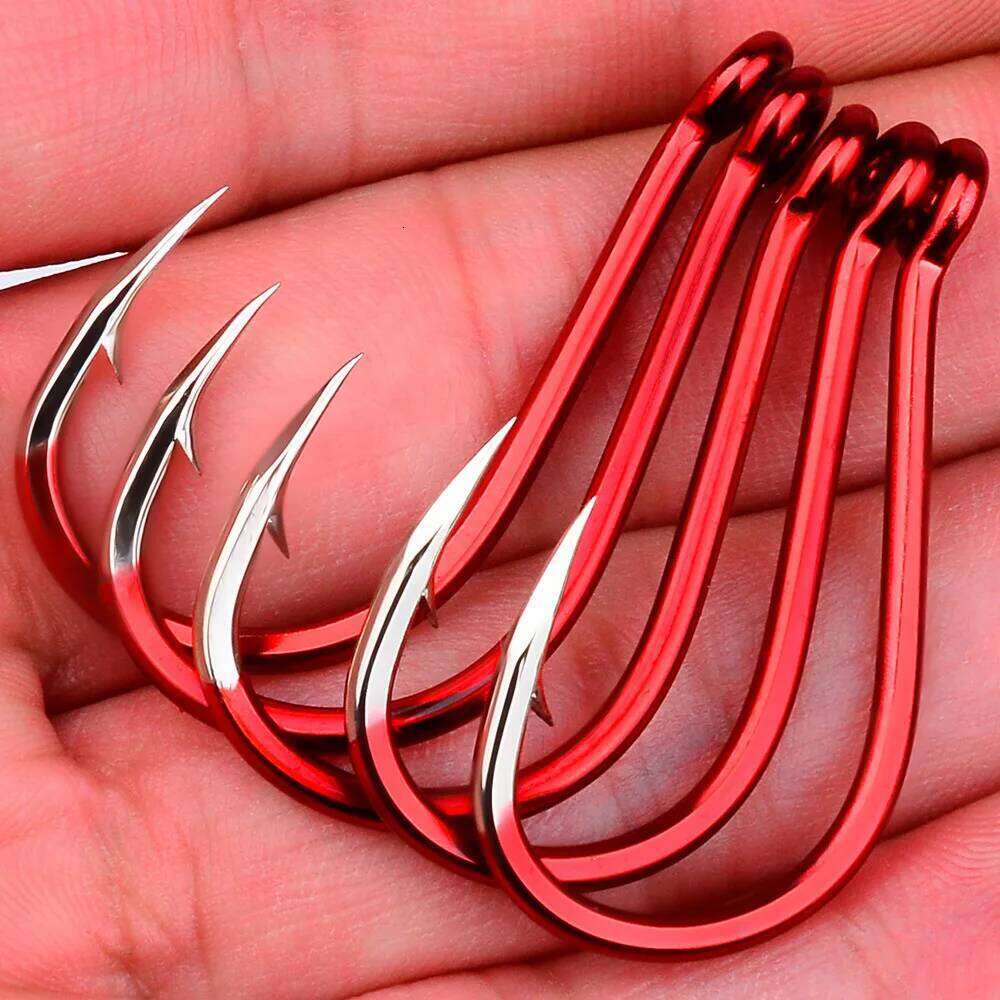 10Pcs/Set Carbon Barbed Single Accessories Used for Soft Bait Saltwater Steel Fishing Colorful Hook Fish Z260228