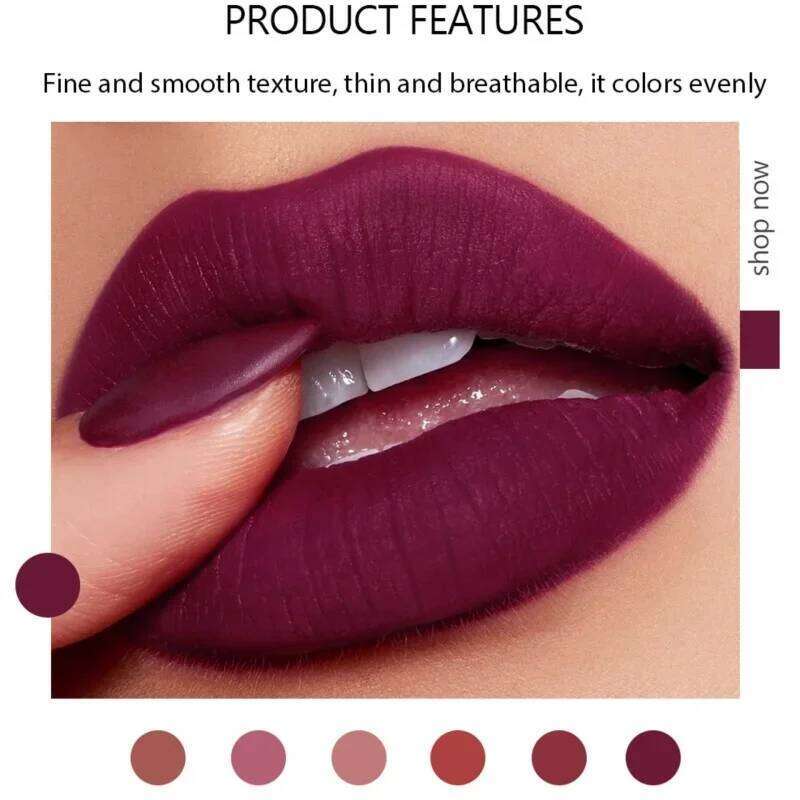 HANDAIYAN Moisturizing Long-Lasting Matte Lipstick 6-Color Non-Stick Cup Show Temperament Sexy Nude Makeup Lipsticks Cosmetics H260302