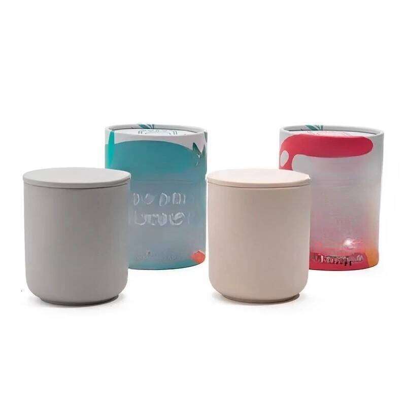 Ai Kun luxury custom logo ceramic jar natural vegetable oil pure wood core scented candle W260303
