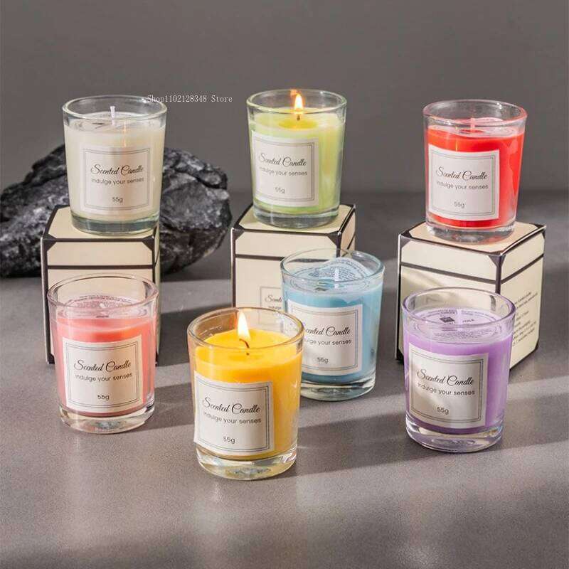 Candle/Gift Box with Floral Fragrance, High-end Glass Cup, Soy Smokeless Scented Candles, Birthday Gifts, Souvenirs W260303