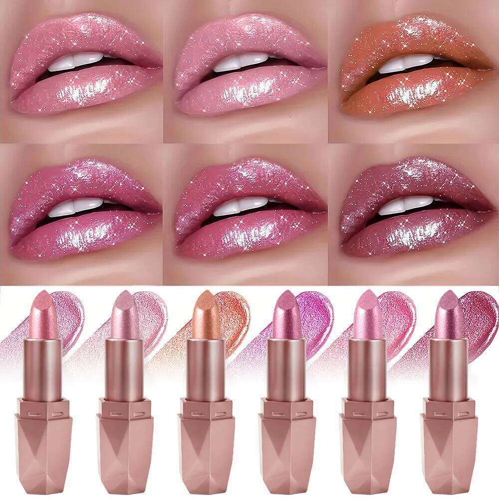 Waterproof Shimmer Lipstick, Moisturizing Long-Lasting Glossy Finish, Perfect for All Skin Types, Daily Use Makeup Essential H260302