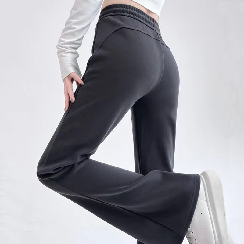 Americn Style Slightly Spicy Sports Pnts For Designer Pnts Women Spring Nd Autumn New High Wist Slimming Flred Pnts Gry Csul Swetpnts