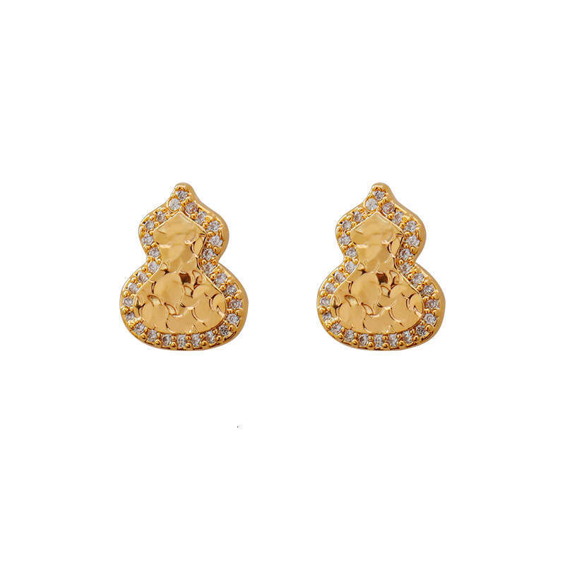 Full Diamond Crushed Ice Gourd Earrings Women Exquisite Fashionable Earrings Suitable For Commuting